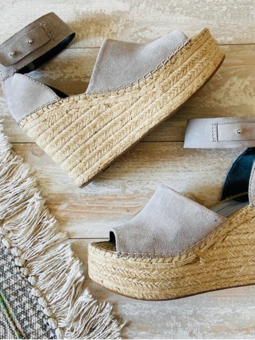 Dolce Vita Gray Straw Espadrille Wedge
Sandals